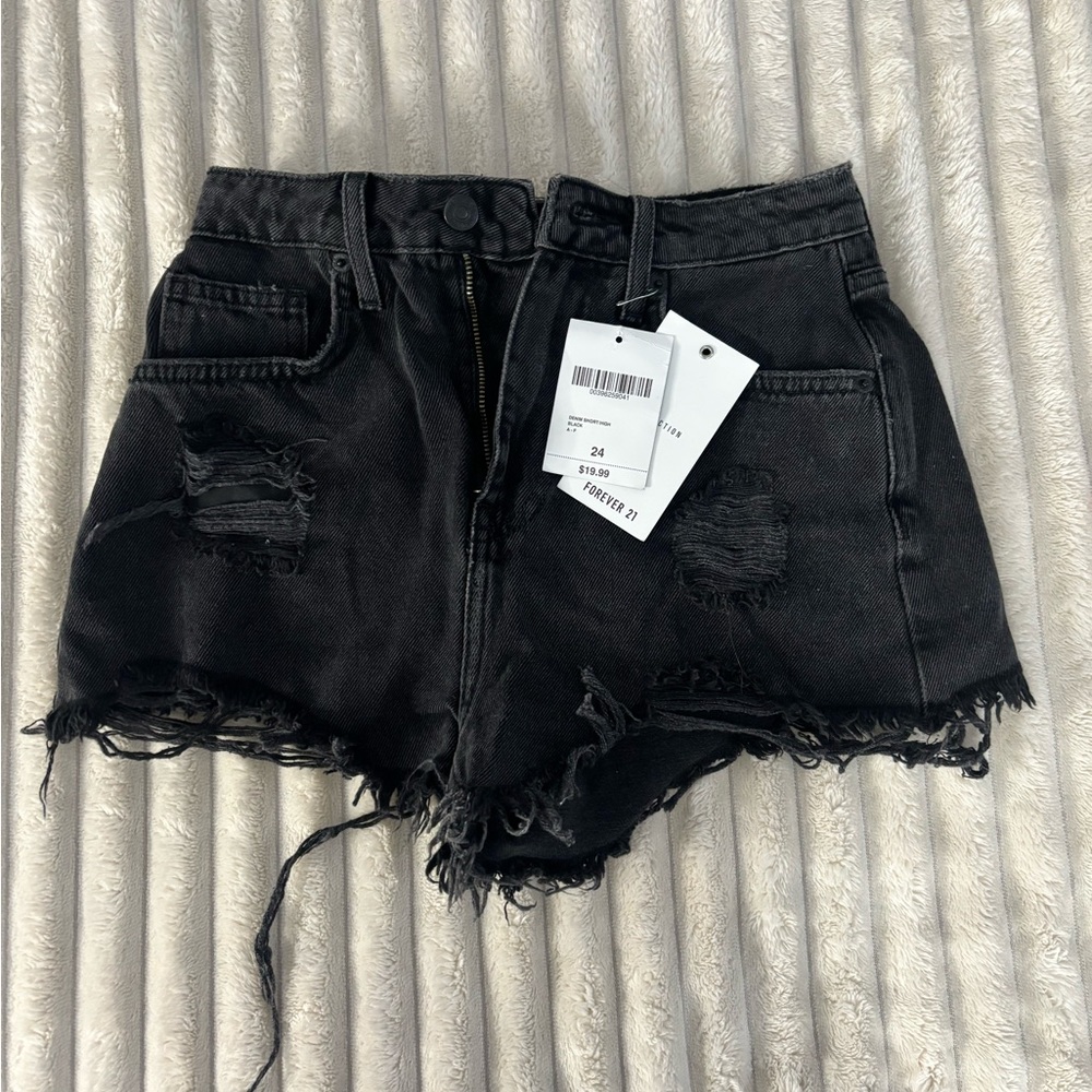 Forever 21 Black Denim Shorts